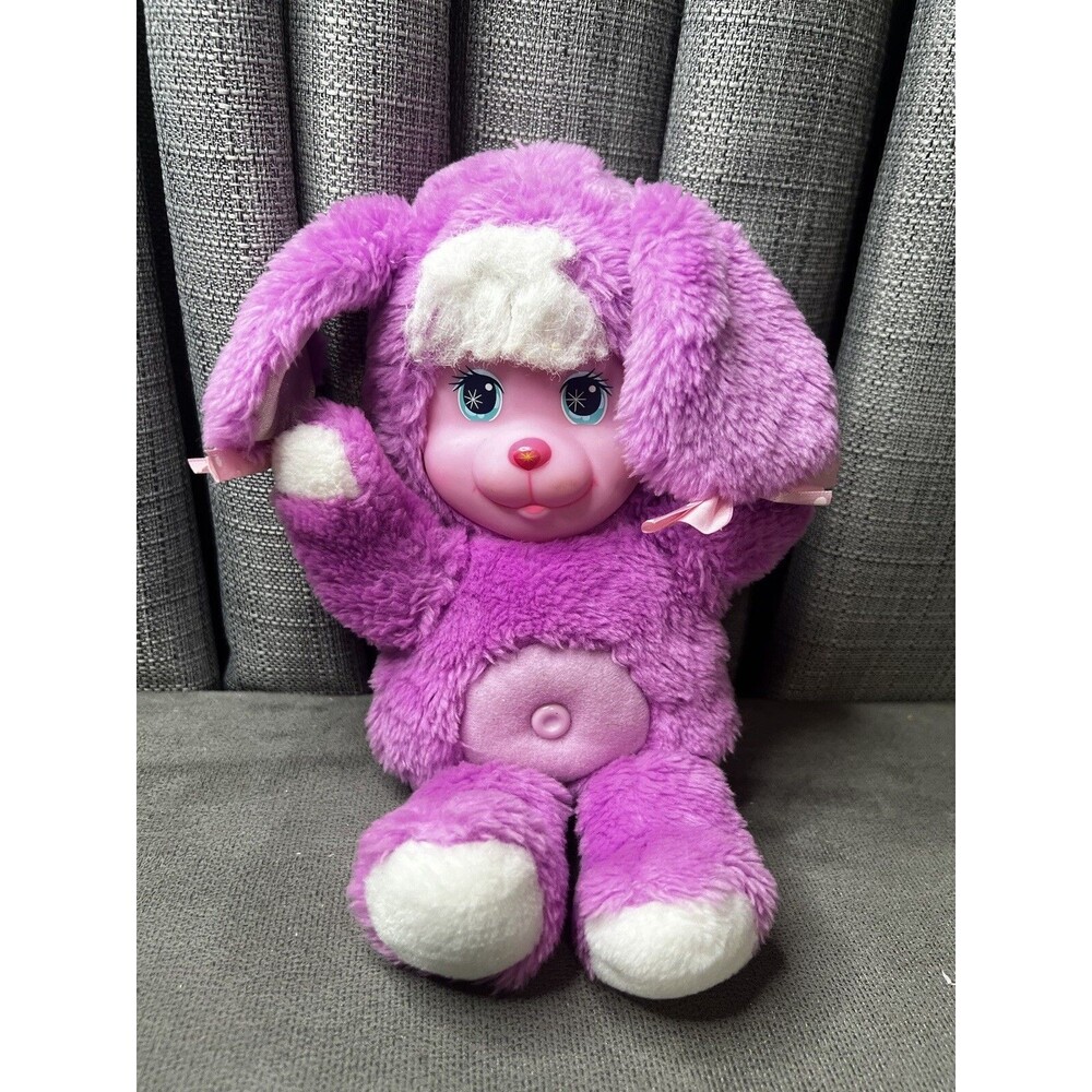 VTG Mattel Purple Baby Bunny Magic Nursery Plush Stuffed Animal Toy 1990 11 Inch